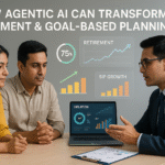Indian couple reviewing AI-powered financial dashboard with advisor